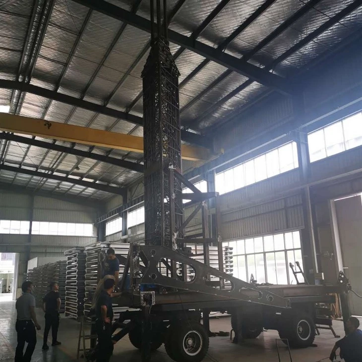 Cell On Wheels On Heavy Trailer Communication Tower